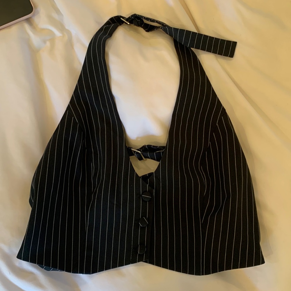 Peppermayo halter striped crop top
